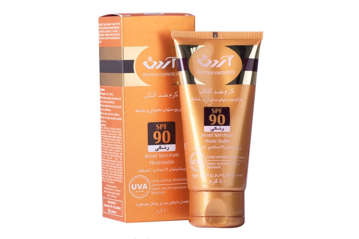 مشخصات، قیمت و خرید کرم ضد آفتاب مخصوص پوست های معمولی و خشک رنگی SPF 90 آردن | ۱۹کالا