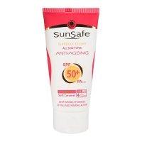 کرم ضد آفتاب و ضد چروک رنگی مناسب برای انواع پوست SPF50 سان سیف 
