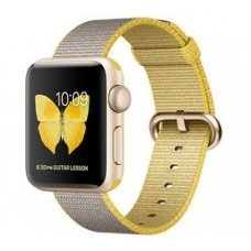 مشخصات، قیمت و خرید ساعت هوشمند  سری 2 مدل 38mm Series 2 Gold Aluminum Case with Yellow Light Gray Woven Nylon-MNP32 اپل | 19کالا