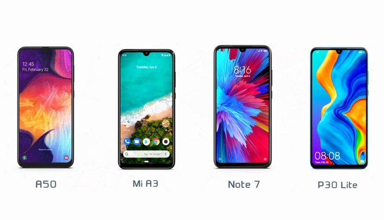 مقایسه اختصاصی miA3 و Sumsung A50 و Xiaomi Note7 و Huawei P30Lite