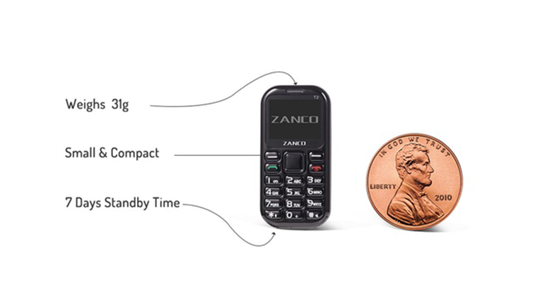 Zanco Tiny t2؛ کوچکترین گوشی دنیا با 7 روز دوام باتری + ویدئو