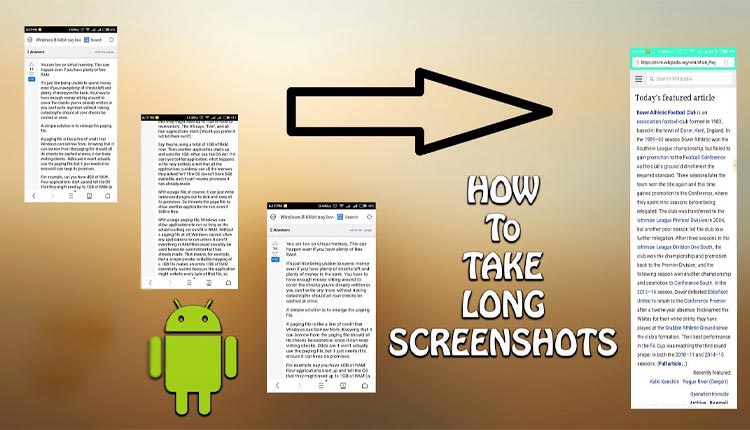 نحوه گرفتن اسکرین شات بلند در گوشی های موبایل اندروید
