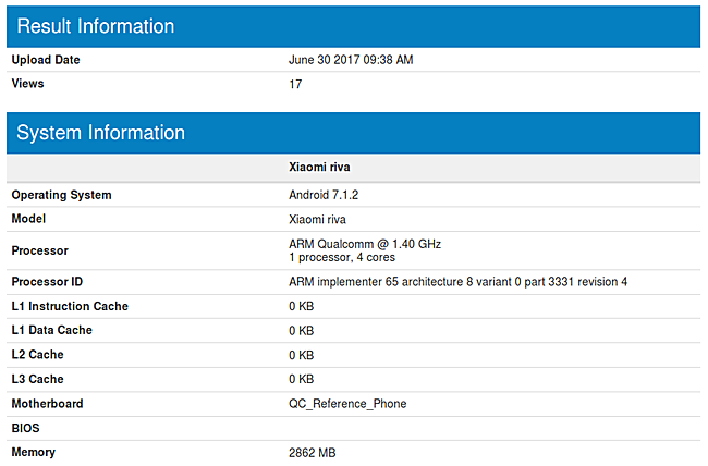 مدل رمزآلود “Xiaomi Rivo” در لیست بنچمارک “Geekbench” ظاهر شد!