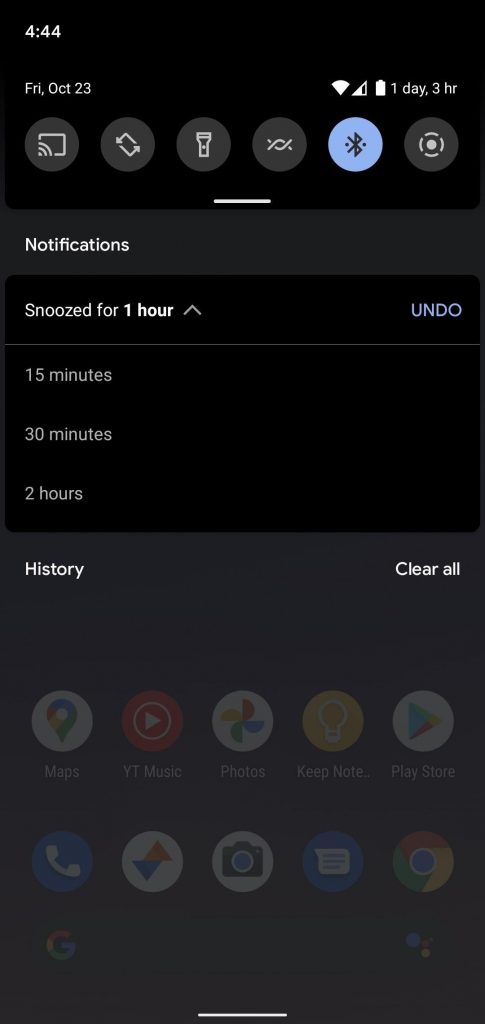 تنظیمات Snoozing
