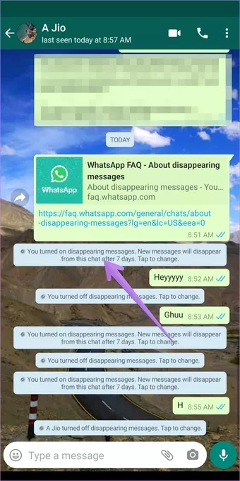 معنی disappear در واتساپ