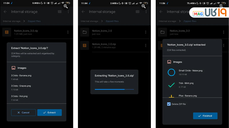 باز کردن فایل زیپ در اندروید
