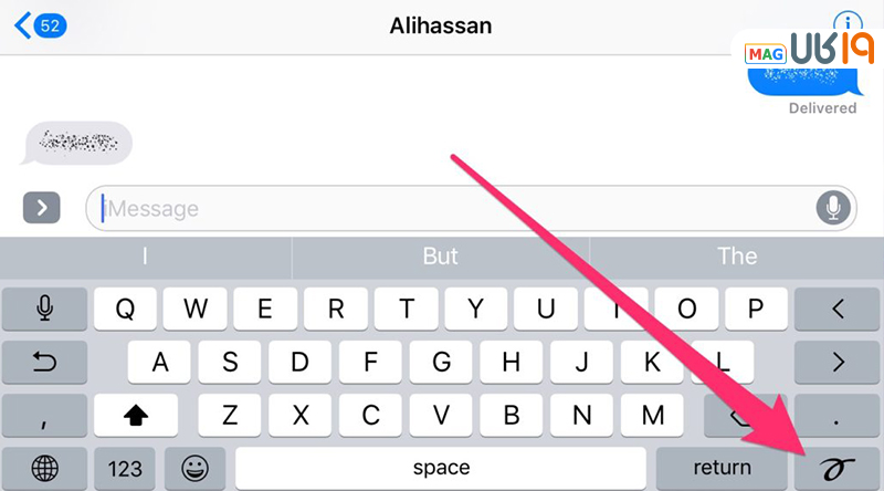 فرستادن پیام دست نویس در آیمسیج گوشی آی او اس