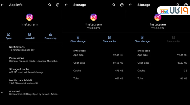 پاک کردن حافظه کش اینستاگرام در اندروید