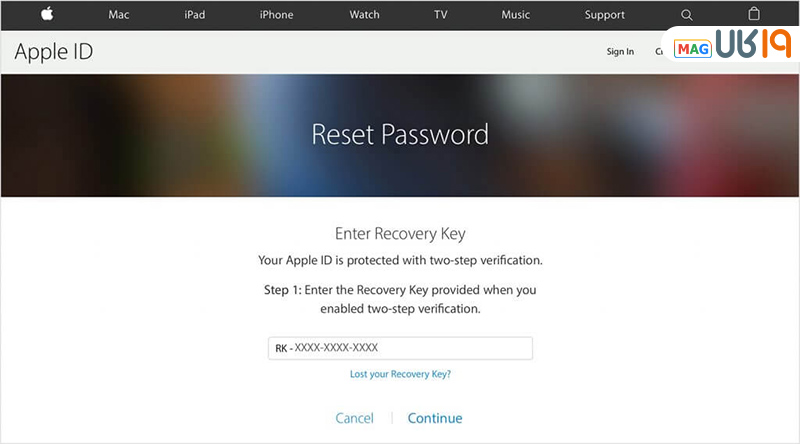 بازیابی رمز اپل آیدی