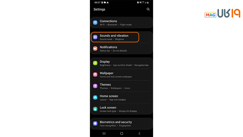 تنظیمات صدای گوشی سامسونگ