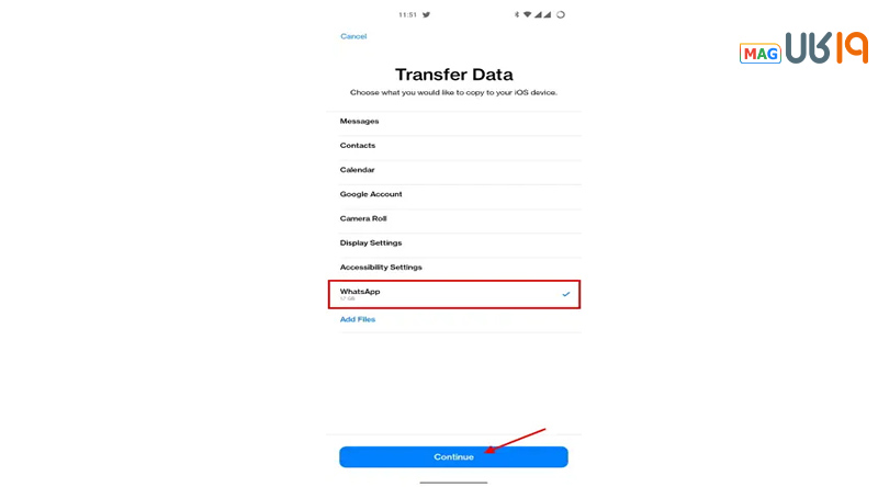 انتقال واتساپ اندروید به ایفون