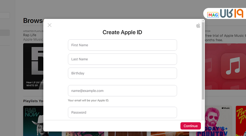 ساختن اپل آیدی در اپل میوزیک
