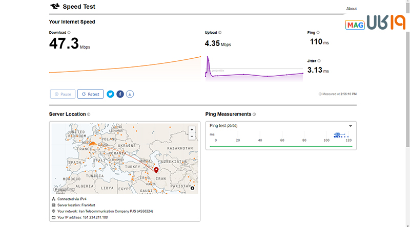 سایت معتبر تست سرعت اینترنت