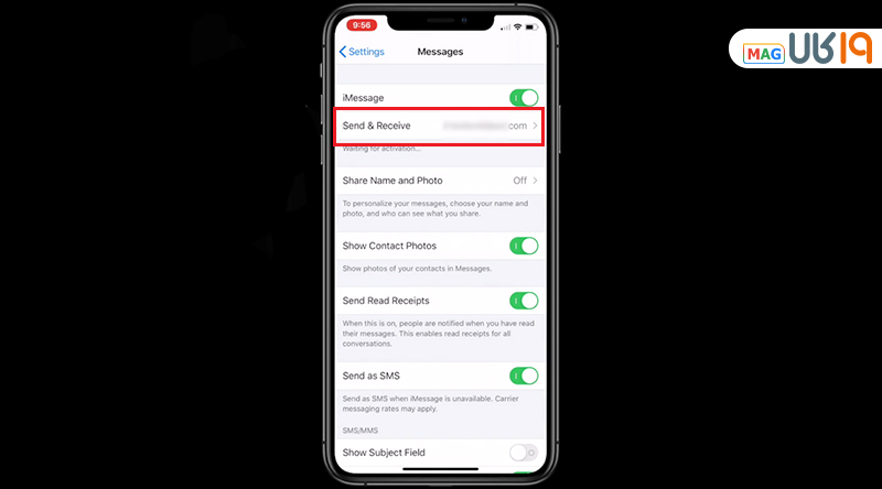نحوه ارسال ای مسیج در ایفون