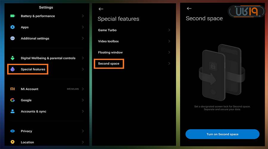 چگونه فضای دوم گوشی شیائومی را فعال کنیم
