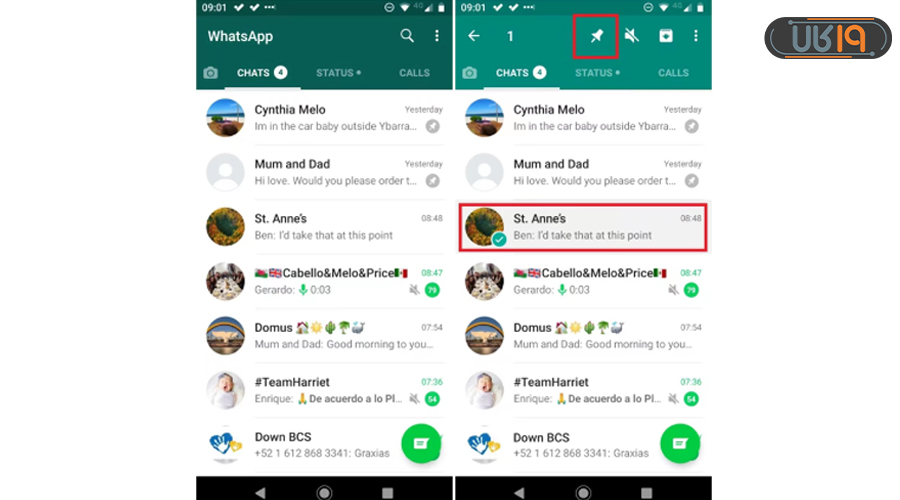 پین کردن پیام در گروه واتساپ
