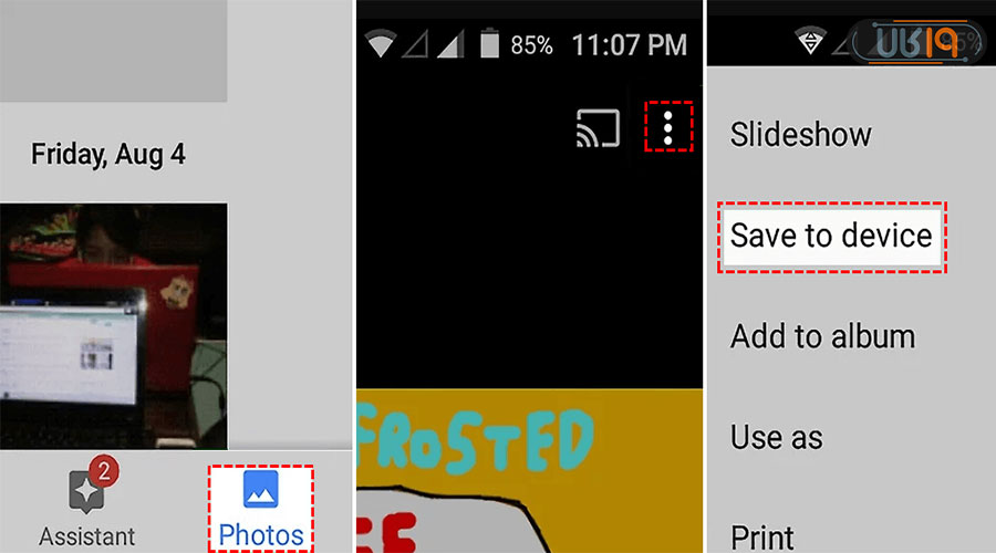 بازگرداندن عکس از گوگل فوتو به گالری