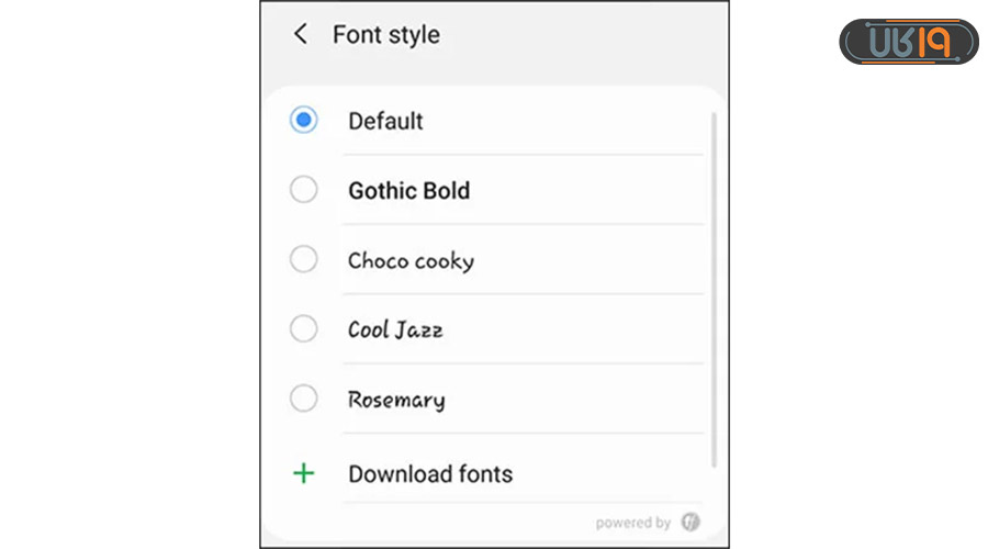 تغییر فونت گوشی 