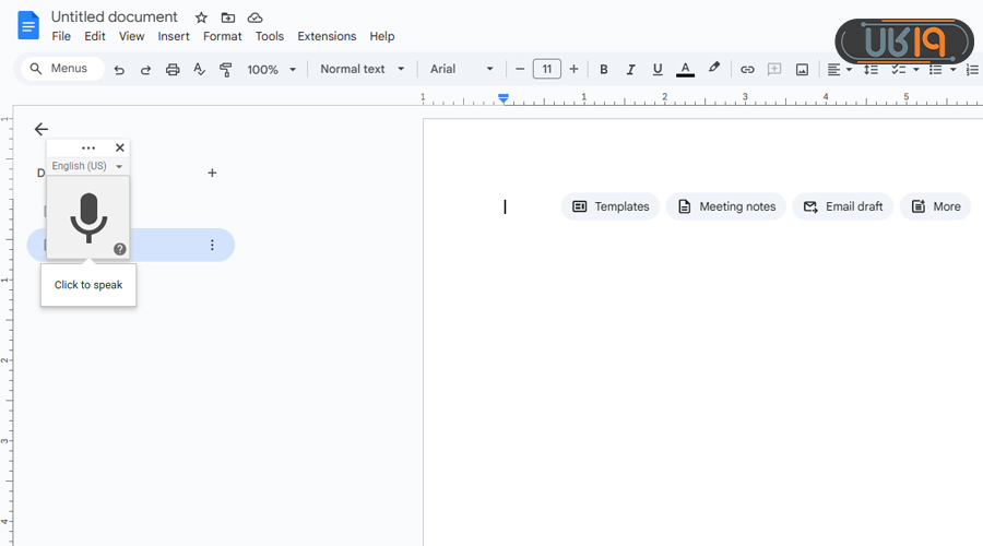 آیکن میکروفون تایپ صوتی گوگل