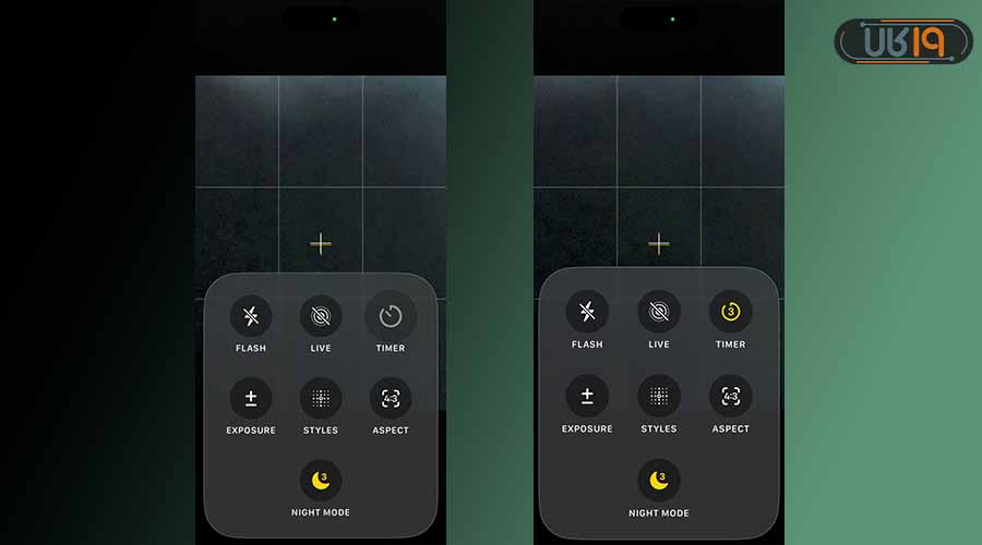 تایمر دوربین آیفون کجاست