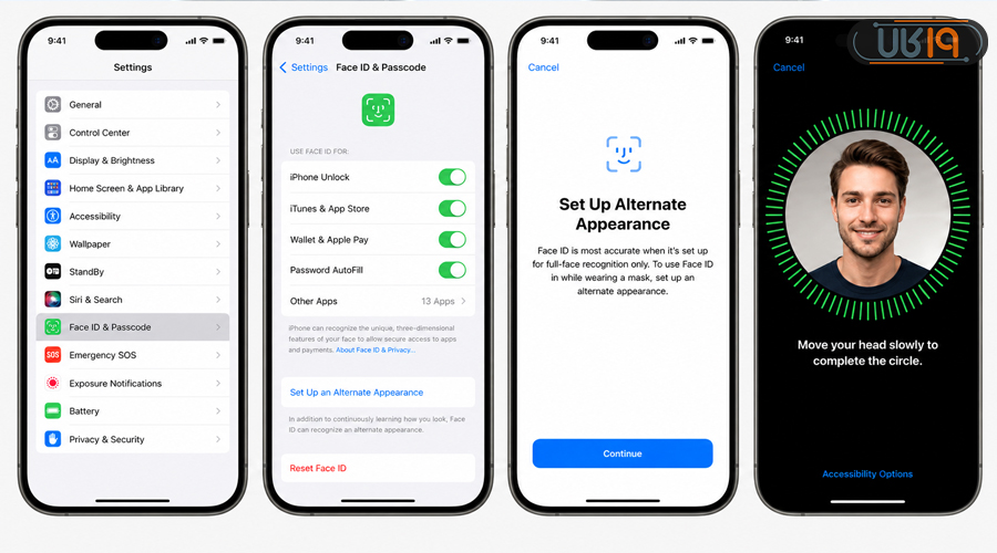 ثبت ظاهر جایگزین در تنظیمات Face ID آیفون