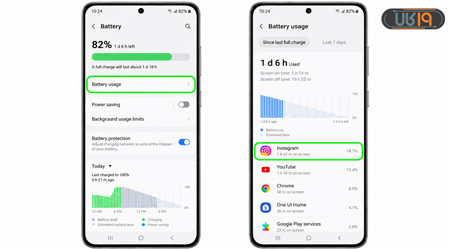 بهترین تنظیمات باتری گوشی سامسونگ شامل Power Saving و Battery Protection